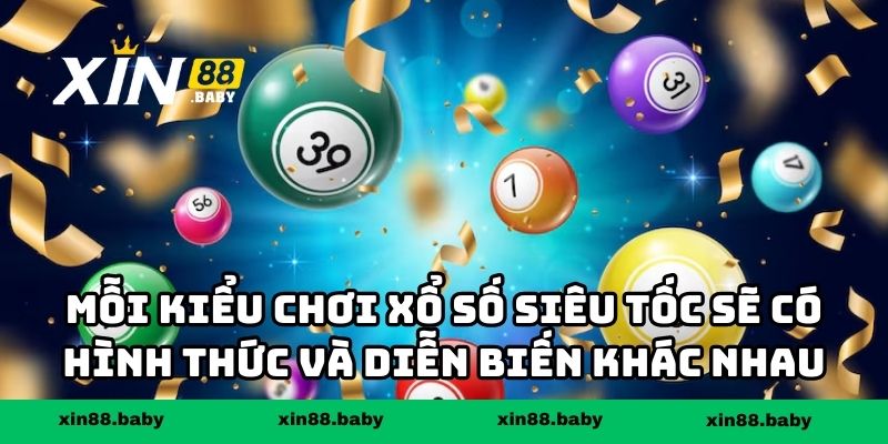 Mỗi kiểu chơi Xổ số siêu tốc sẽ có hình thức và diễn biến khác nhau